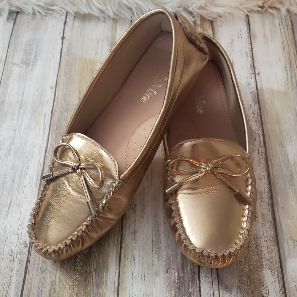 NWOT Rose Gold Slip Ons